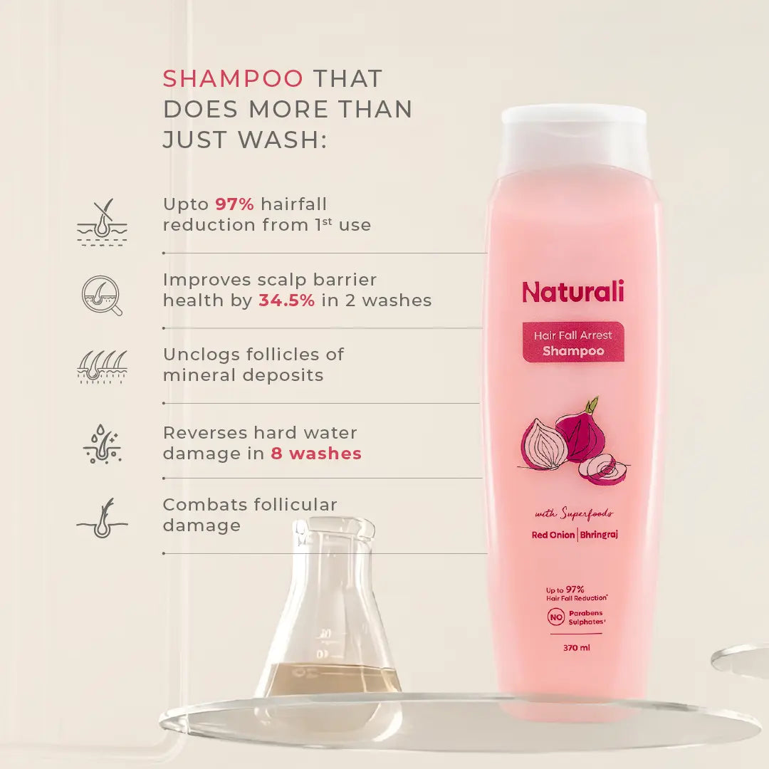 Naturali Hair Fall Arrest Shampoo with Onion and Bhringraj