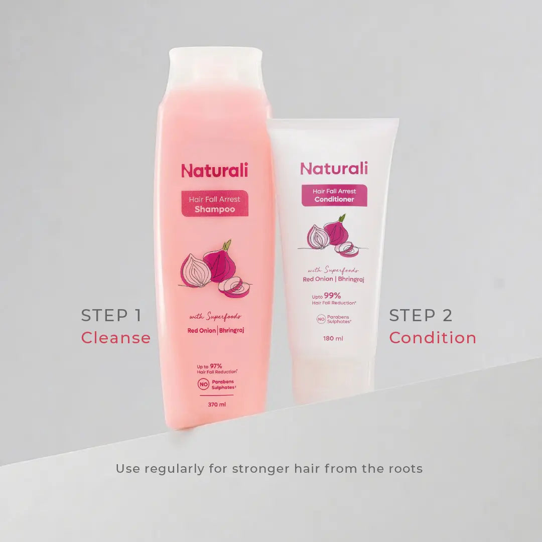 Naturali Hair Fall Arrest Shampoo + Conditioner + Rosemary Hair spray + comb