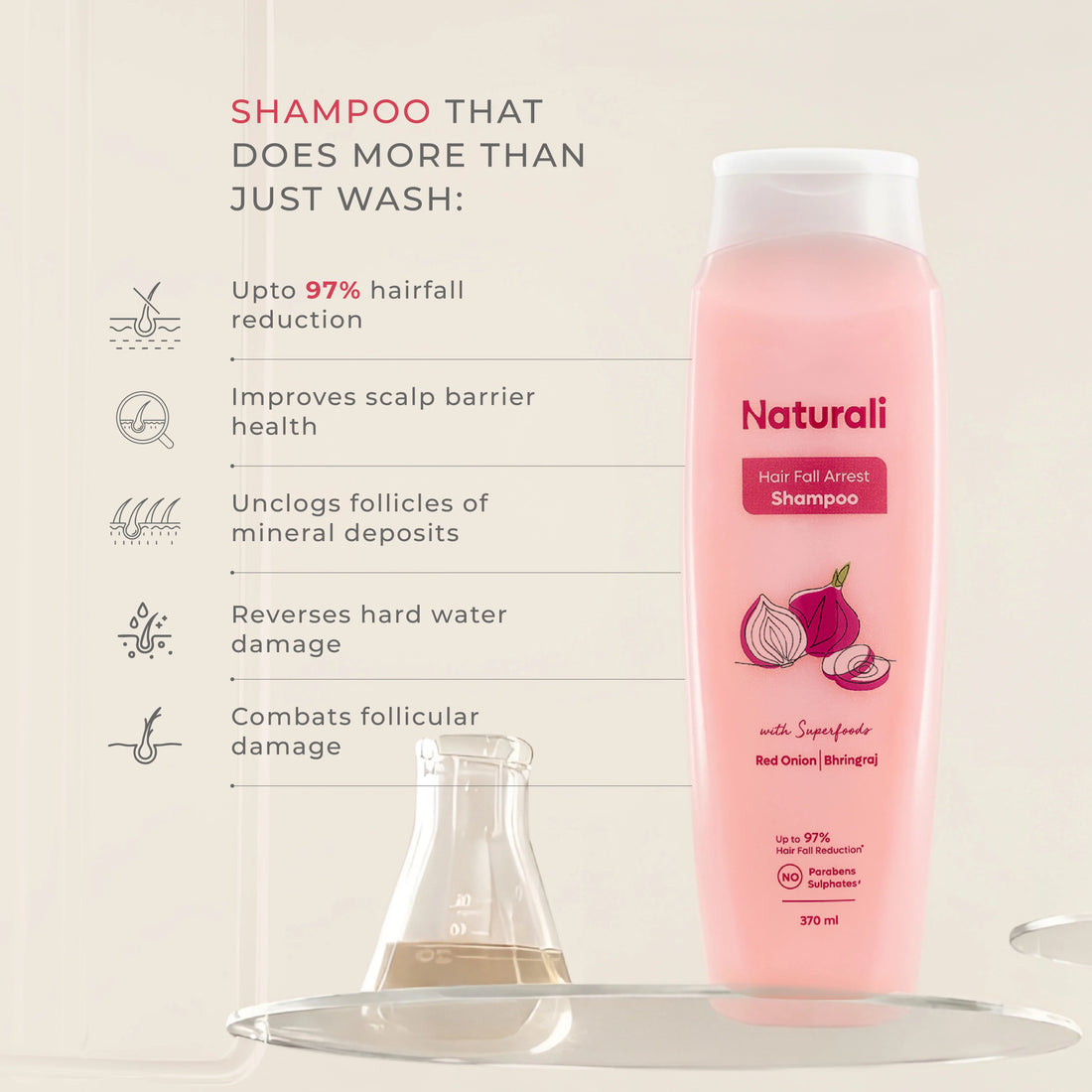 Hair Fall Arrest Shampoo with Onion and Bhringraj