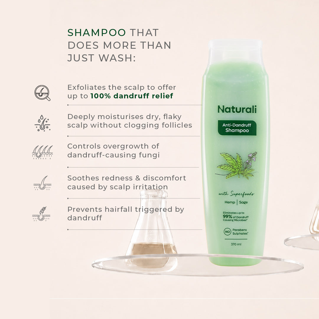Naturali Anti-Dandruff Shampoo with Hemp, Sage & Salicylic Acid