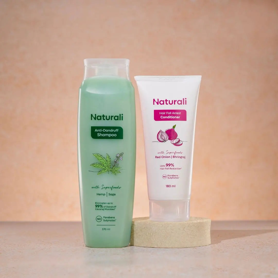 Naturali Hemp & Onion Combo - Anti-Dandruff Shampoo + Hairfall Arrest Conditioner