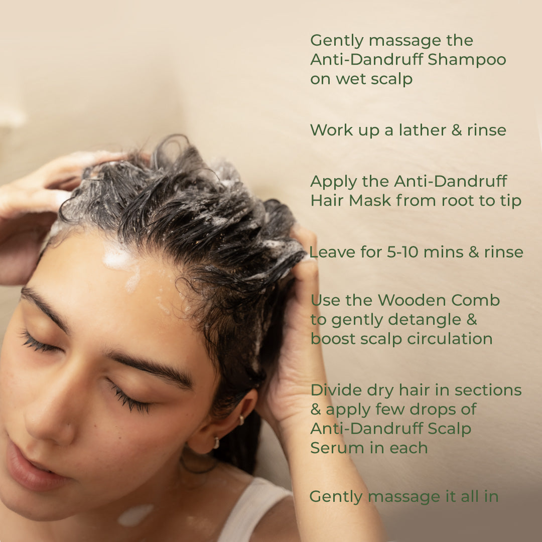 Naturali Anti-Dandruff Shampoo + Hair Mask + Scalp Serum + Wooden Comb