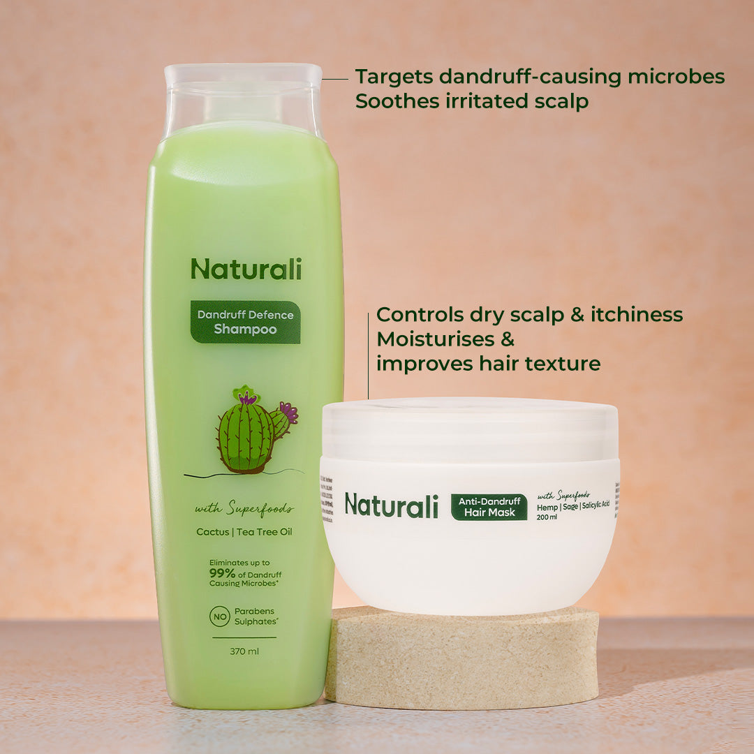 Dandruff Defence Shampoo + Anti-Dandruff Hair Mask + Wooden Comb