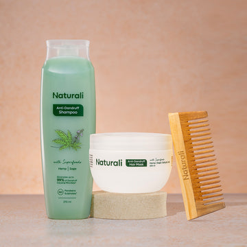 Naturali Anti-Dandruff Shampoo + Hair Mask + Wooden Comb