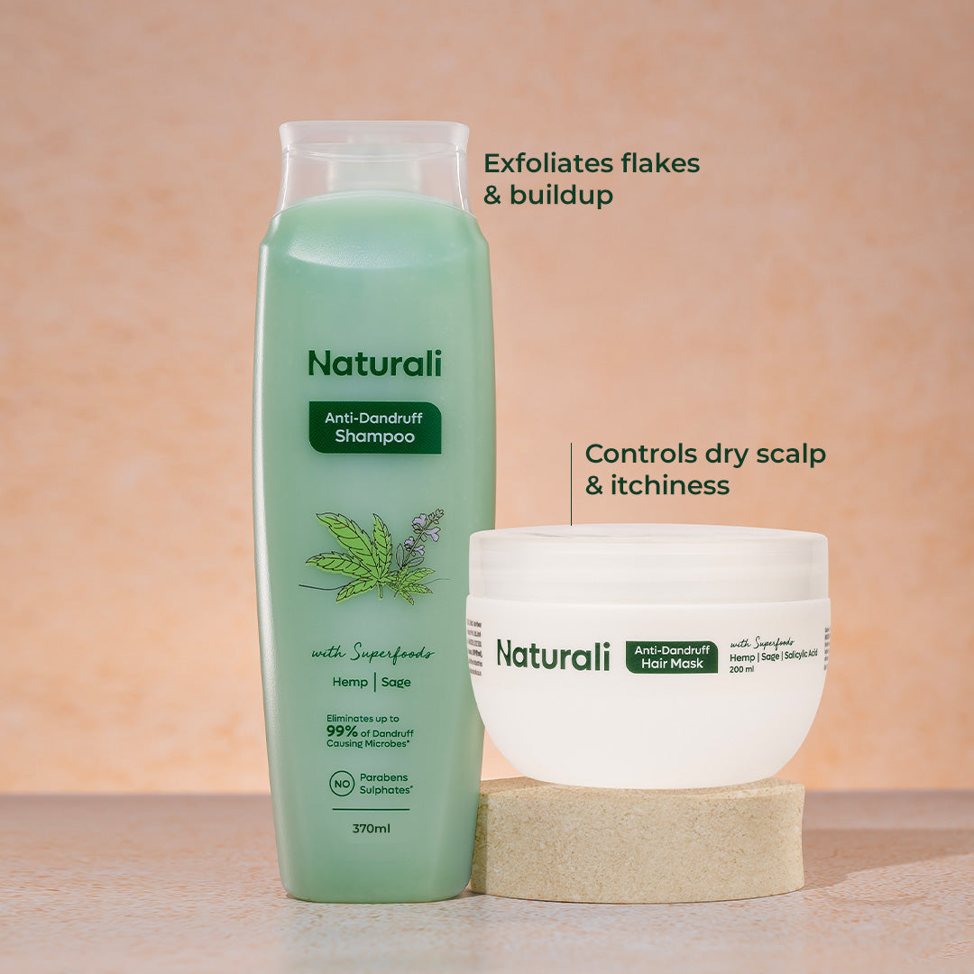 Naturali Anti-Dandruff Shampoo + Hair Mask + Wooden Comb