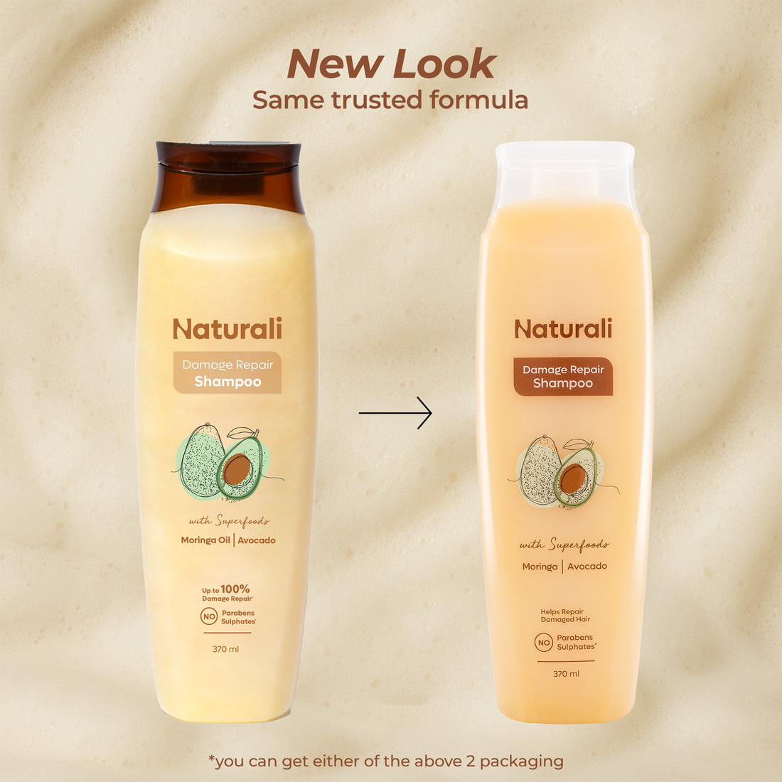 Naturali Damage Repair Shampoo for Split Ends & Breakage with Avocado