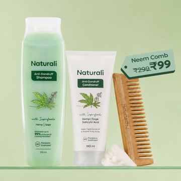 Naturali Anti-Dandruff Shampoo +Anti-Dandruff Conditioner + Neem Comb