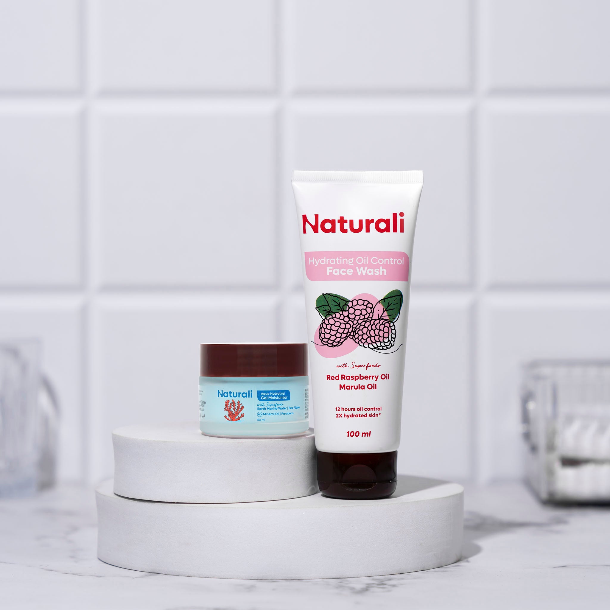 Naturali Oil-Free Hydration Combo - Hydrating Oil Control Face Wash + Aqua Hydrating Gel Moisturiser