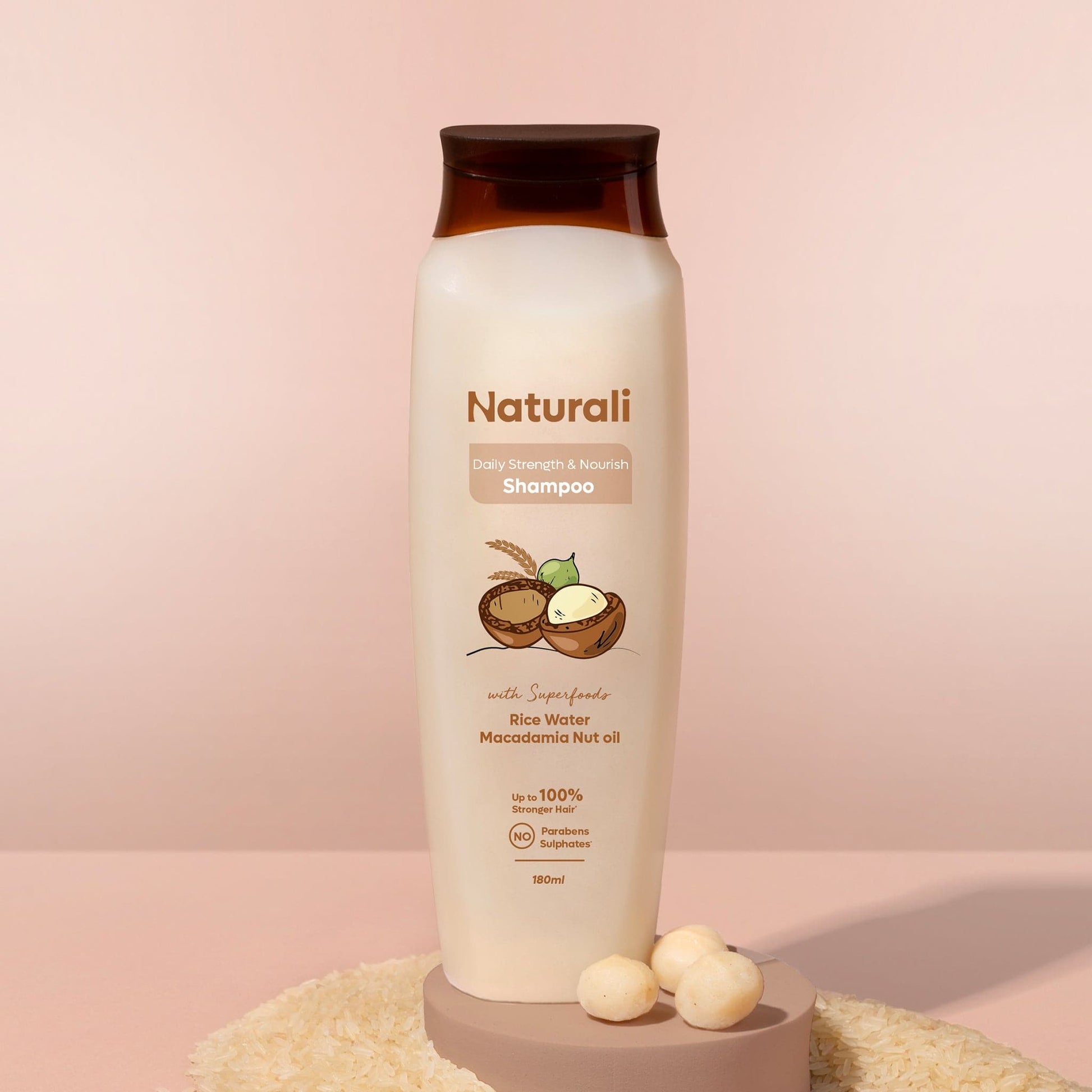 Daily Strength & Nourish Shampoo with Rice Water and Macadamia Nut Oil